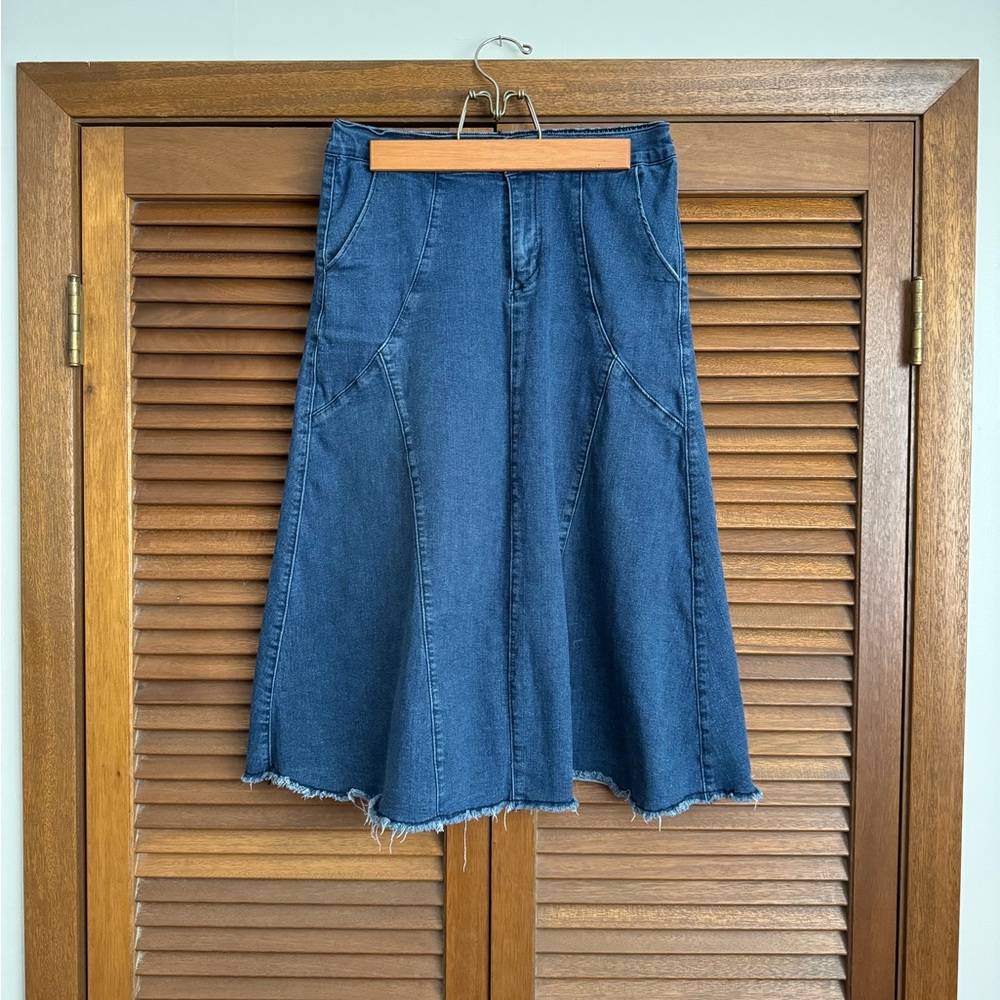 Vintage Denim Midi Skirt